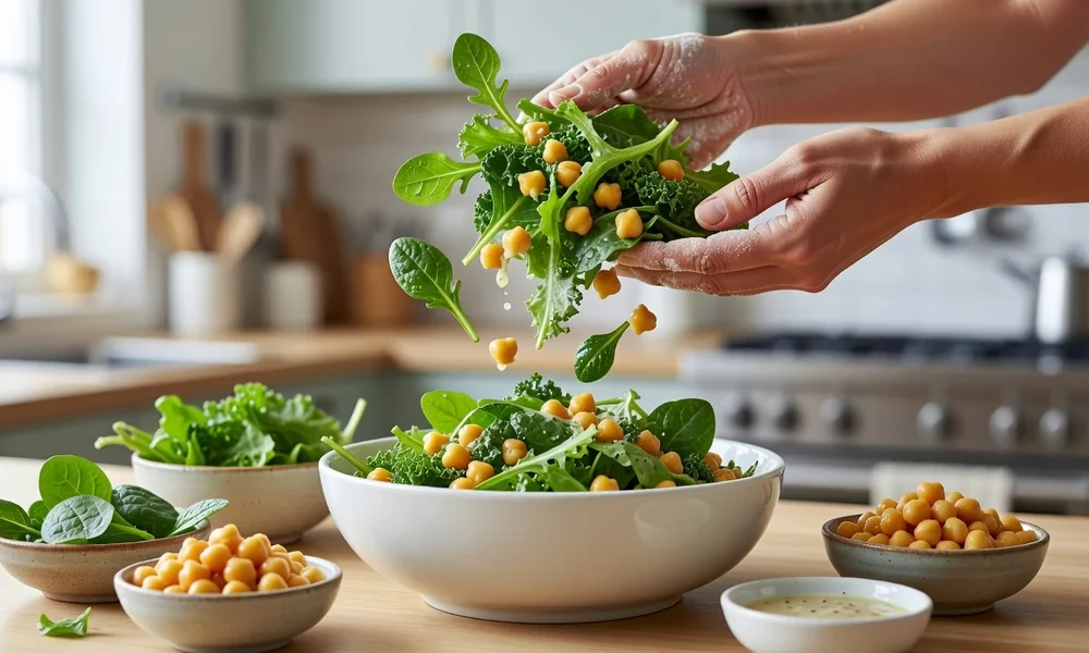 Salada de folhas e grãos: refeição completa