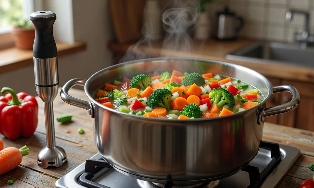 Sopa cremosa de legumes para a noite