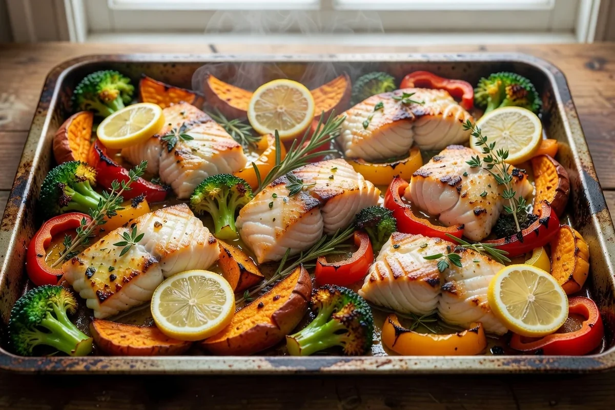 Peixe assado com legumes: leve e rápido