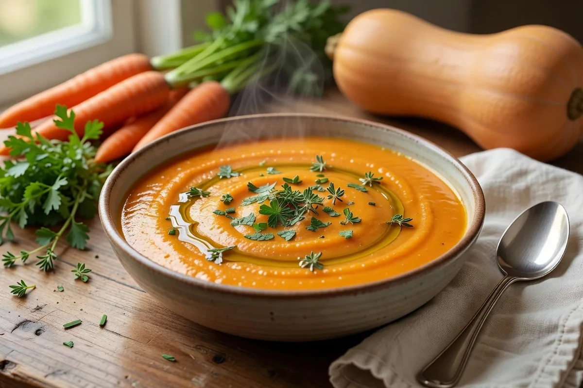 Sopa cremosa de legumes para a noite